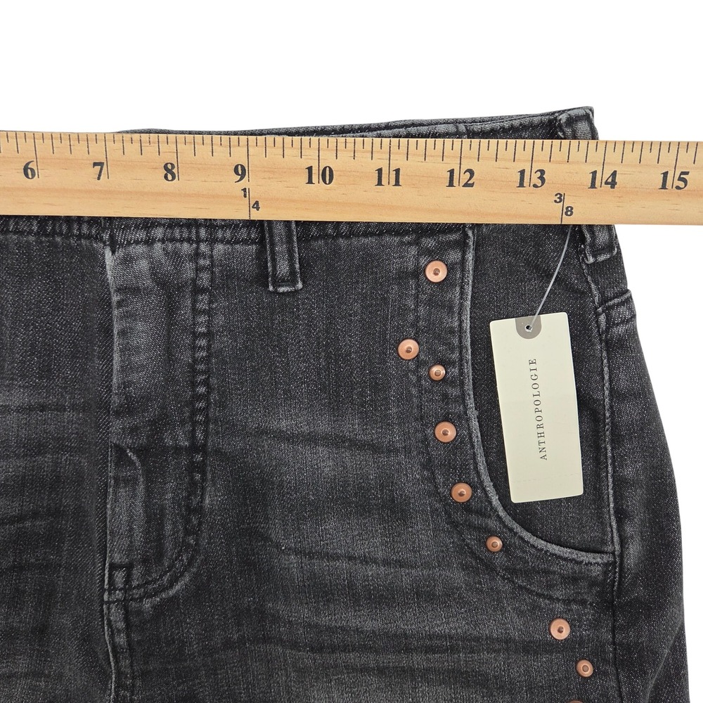 Pilcro The Lonnie Cuffed High-Rise Denim Shorts 26 Studded - Picture 5 of 8